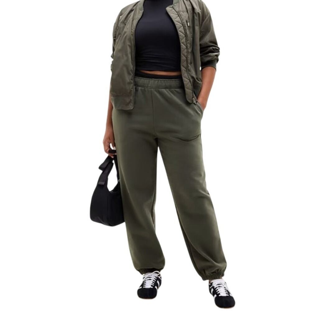 Athleta Forever Fleece High Rise Jogger Mountain Olive S